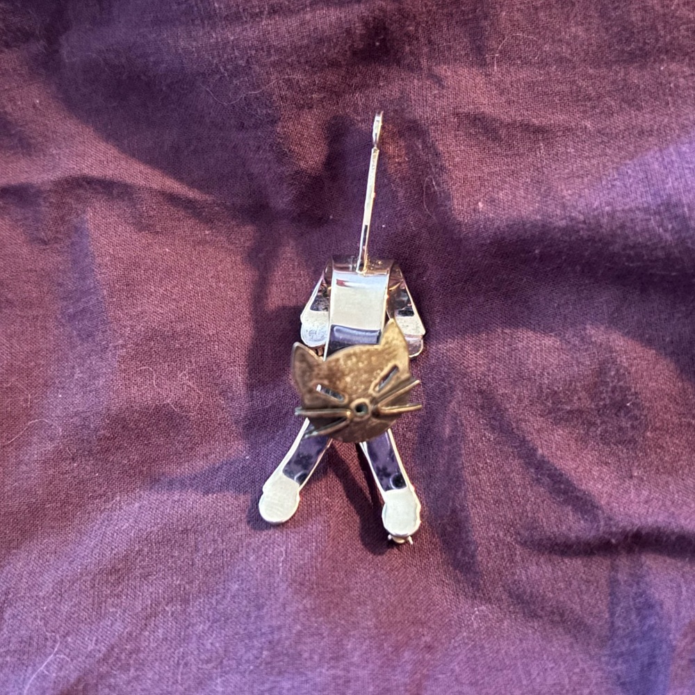 Vintage, Beau Sterling, Whimsical, Cat Brooch
